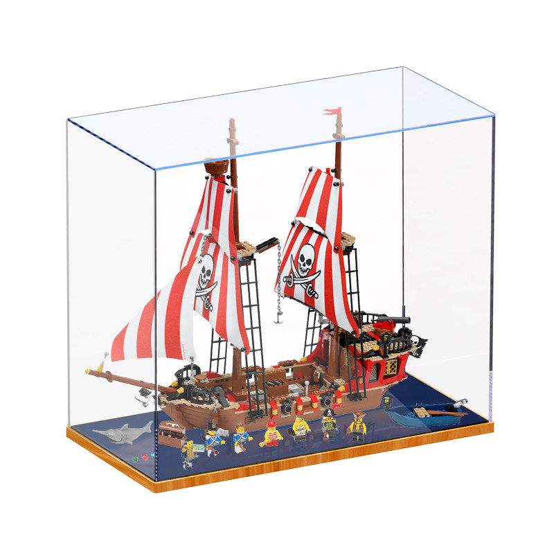 lego70413亚克力展示海盗船手办收纳透明盒子防尘罩盲盒首饰盒