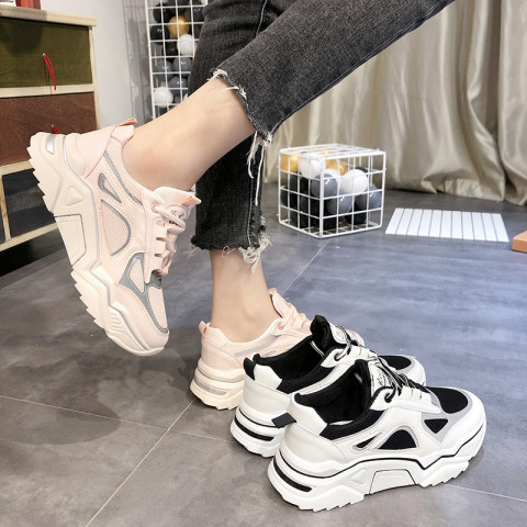 2019新款网红休闲运动潮鞋小白鞋女鞋秋冬季加绒百搭ins老爹鞋子