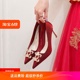 红色婚鞋新娘鞋性感婚礼纱两穿高跟鞋女细跟秀禾敬酒中式日常可穿