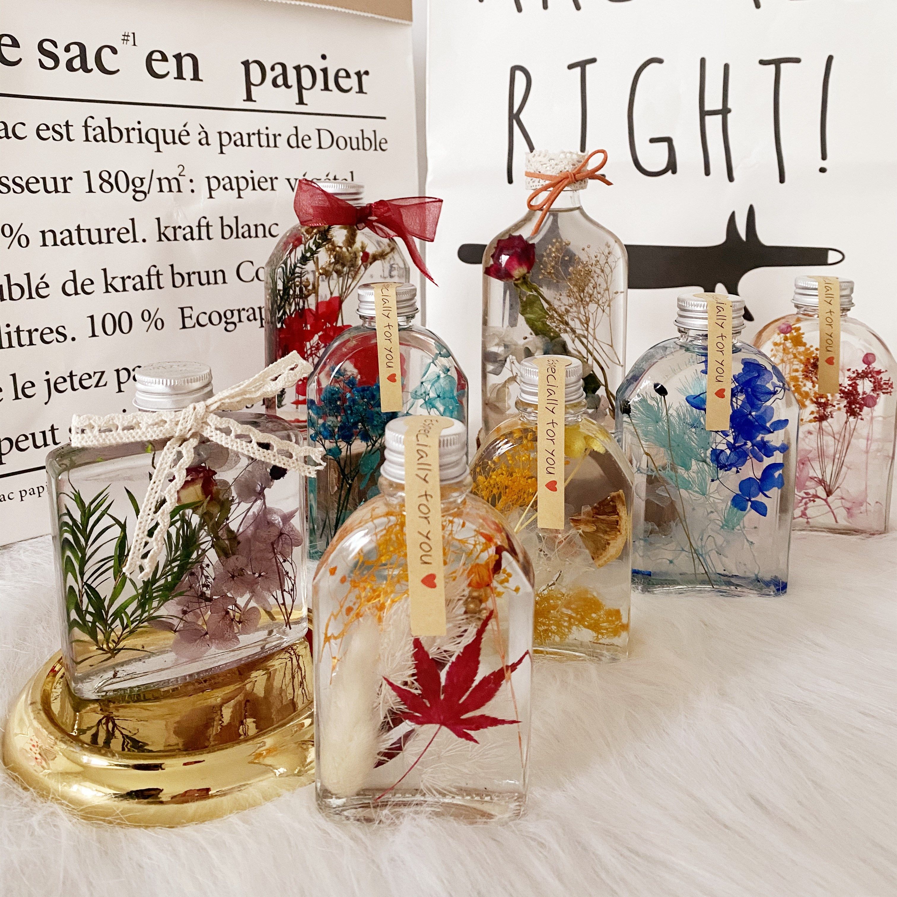 姚小盒手作复古永生花浮游花瓶植物标本干花摆件生日节日礼物