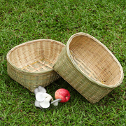 Bamboo woven rectangular basket large storage basket fruit basket bamboo products agricultural product display egg basket bamboo basket dustpan