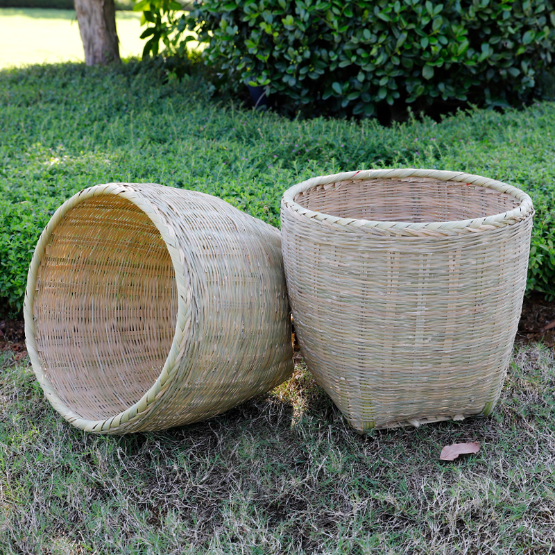 竹编大号箩筐竹筐收纳筐农家喜事竹篓簸箕竹篮竹编制品全竹青编织