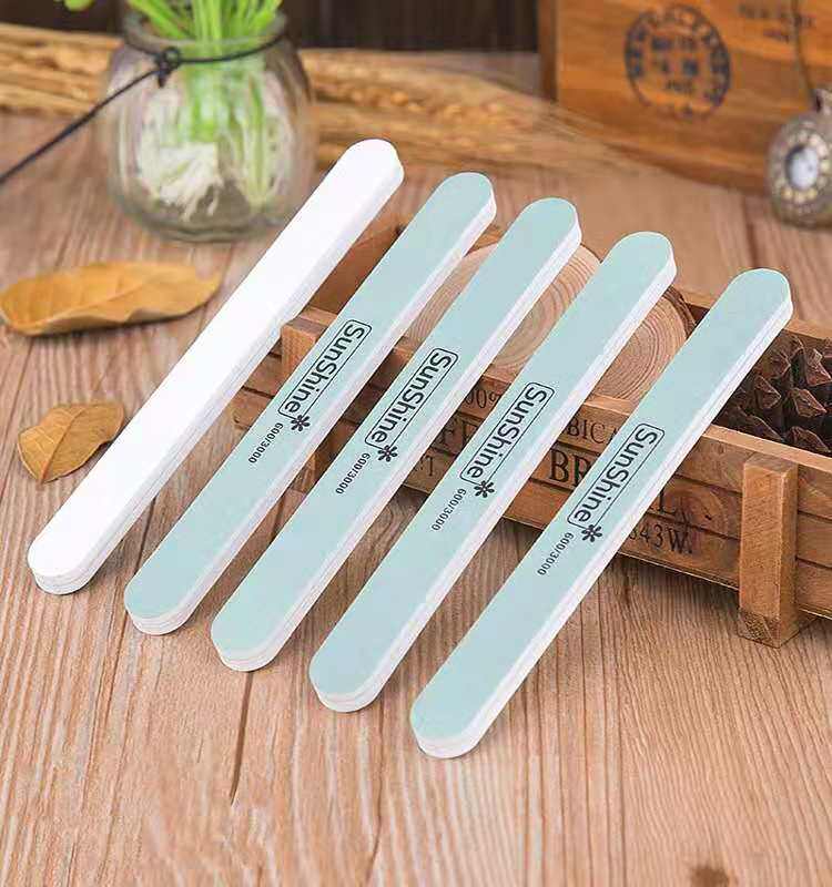 sunsmile美甲指甲抛光条磨指甲砂条海绵搓条双面指甲锉搓14支装