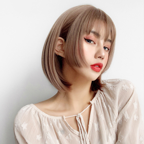 姬发式假发女短发韩国空气刘海二次元时尚女自然蓬松修脸逼真发套