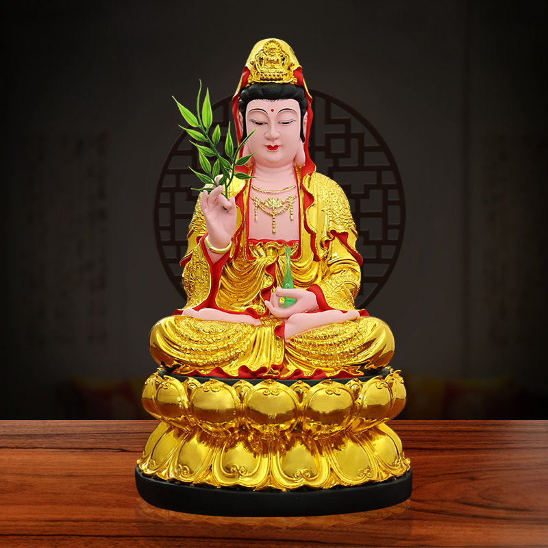 观音佛像家用供奉摆件观世音菩萨南海观音娘娘保平安19寸观音菩萨