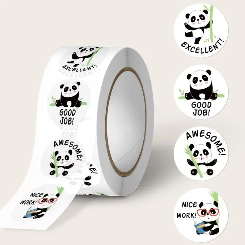 500Pcs 2.5cm Cute Animal Panda Label Stickers Roll for Envel