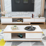 Nordic small apartment coffee table TV cabinet combination modern minimalist living room home floor cabinet TV cabinet furniture set