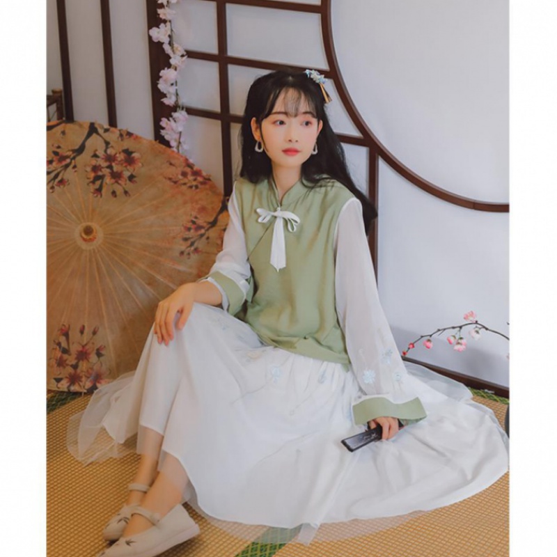 复古改良汉服元素文艺刺绣少女甜美宽松上衣半身裙套装|msdalam kategori mod main/animasi/Zhou Bian/cos/permainan papan, kostum cosplay/props/perkhidmatan, Wanita Cosplay - dari Buy2taobao.com untuk memberikan perkhidmatan ejen Taobao profesional membeli