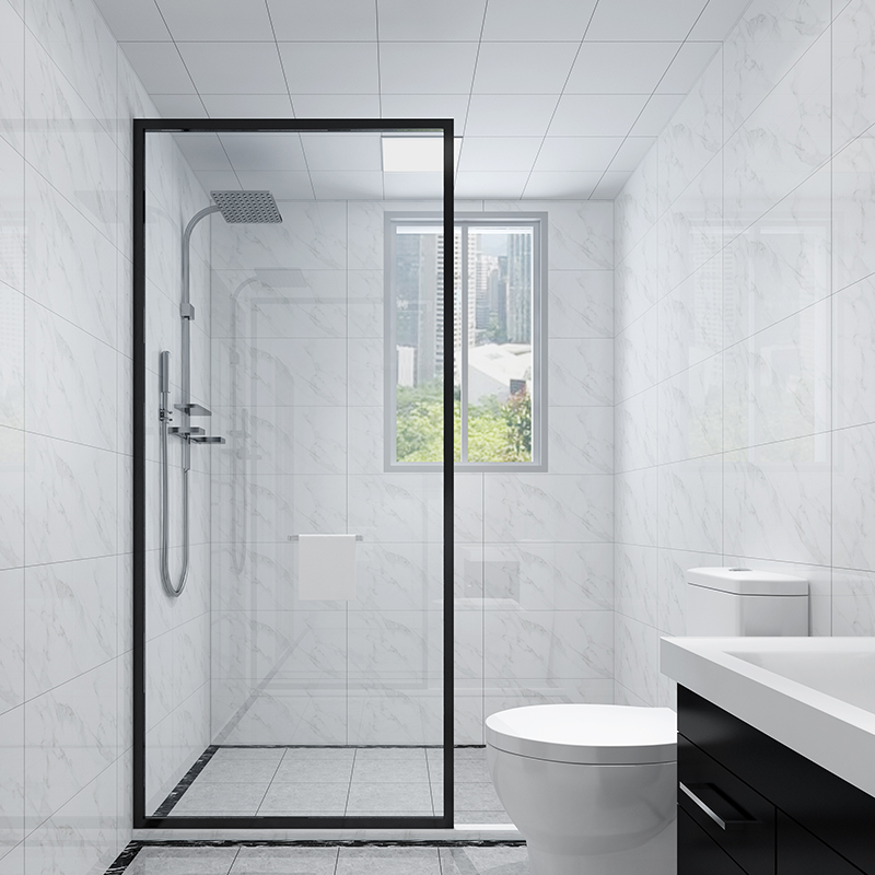 寓林淋浴房隔断一字形玻璃门卫生间干湿分离浴室不锈钢洗澡房家用