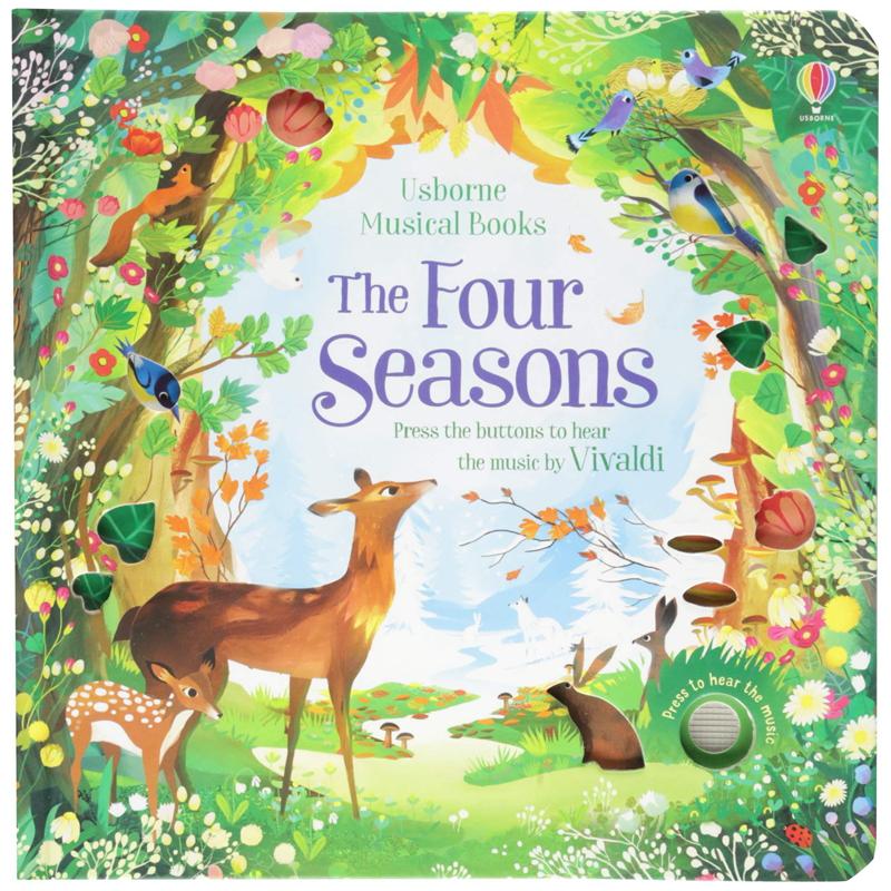 预售 发声书 四季 英文原版 the four seasons 纸板书 儿童音乐绘 