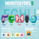 日本正版TOYS CABIN 第2弹 MOSTER FONT字母造型公仔扭蛋 FGHIJ款