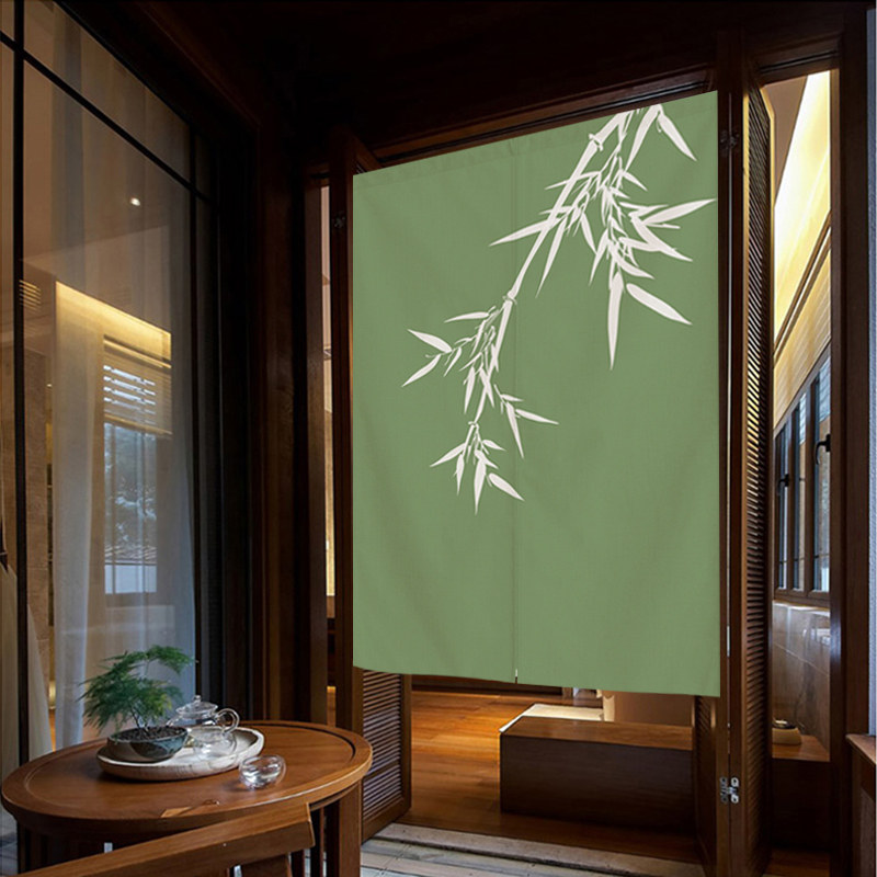 中式门帘隔断帘竹帘子客厅房间挂帘屏风过道遮光厨房防尘家用布帘
