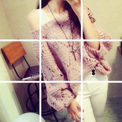 秋装女装2019新款连衣裙套装女镂空针织衫韩版宽松短款蝙蝠袖毛衣|ruв категории Женская одежда, свитер - от Buy2taobao.com для оказания профессиональной услуги покупки агента Taobao