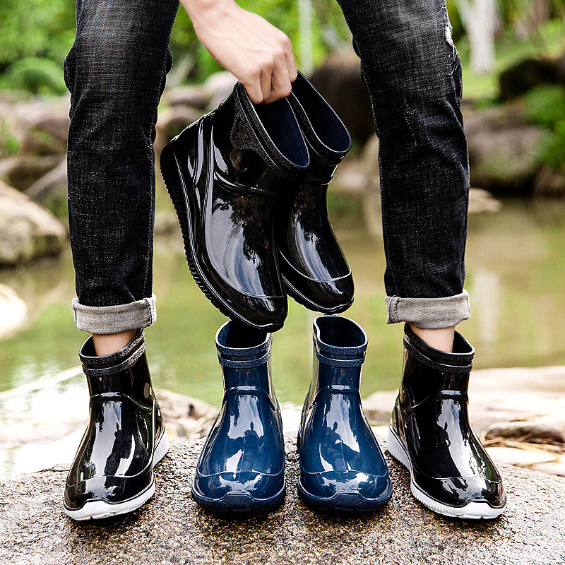 防水鞋男雨靴短筒夏季男士雨鞋防水防滑耐磨厨房洗车外卖工作胶鞋