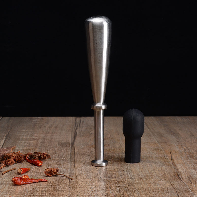 实心铸造304不锈钢捣药杵子棒锤无填充物捣碎棒配套于舂擂钵对窝