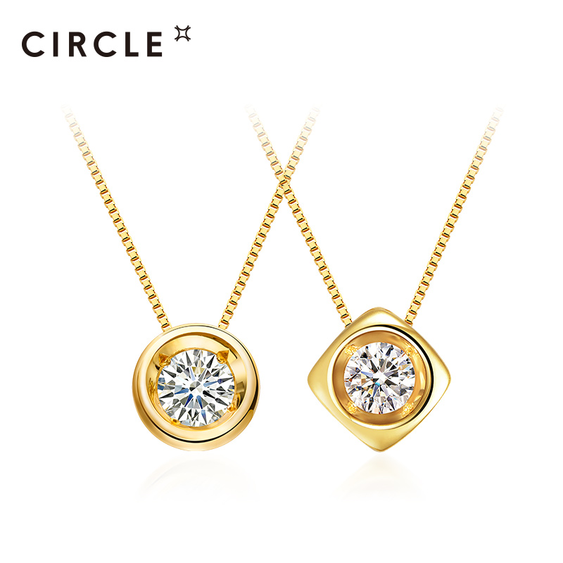CIRCLE珠宝明星同款项链女18K金钻石圆钻吊坠锁骨链 国内现货|msdalam kategori Aksesori/Barang Kemas Fesyen, kalung - dari Buy2taobao.com untuk memberikan perkhidmatan ejen Taobao profesional membeli