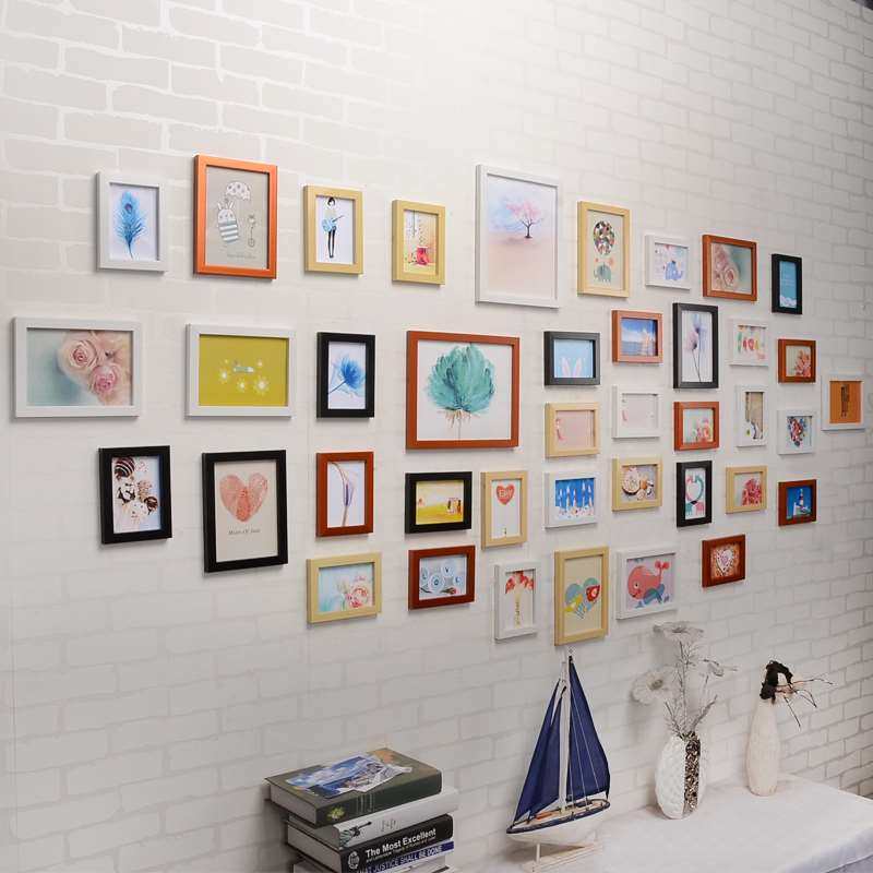 相框挂墙免打孔人物边框布置照片展览相片墙房子墙贴装修餐厅放照