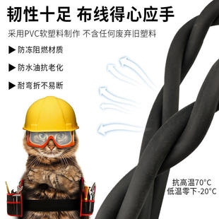 户外电缆线国标纯铜三芯软线电线插头带线2.5 4 6平方防冻护套线
