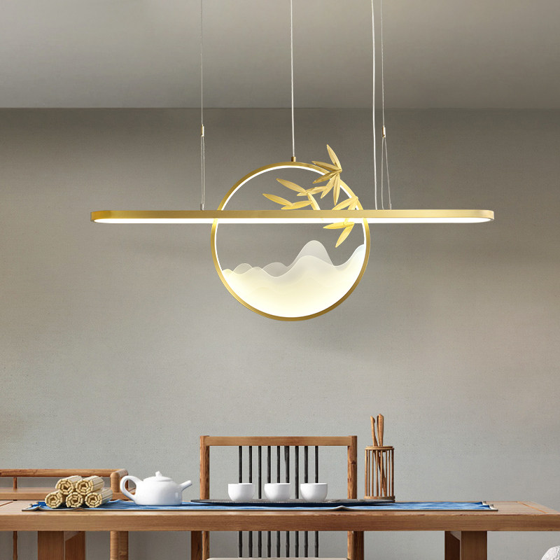 新中式茶室吊灯现代禅意餐厅茶台客厅吧台茶楼养生馆山水中国风