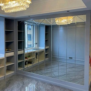 订作拼镜车边菱形镜银镜茶镜灰镜黑镜电视背景墙沙发餐厅艺术玻璃