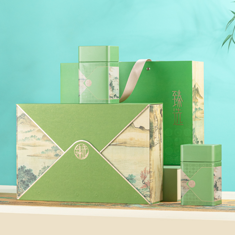 2024年明前龙井绿茶包装盒空礼盒半斤装狮峰龙井茶叶礼品盒空盒