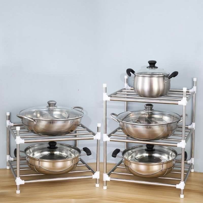 Microwave Oven kitchen Stands Pot rack to ground multi-storey Function 2 Stainless steel goods shelves household Pot rackin the Decoration main material , Kitchen , Kitchen accessories , Shelf category - from Buy2taobao.com to provide professional Taobao agent buy service