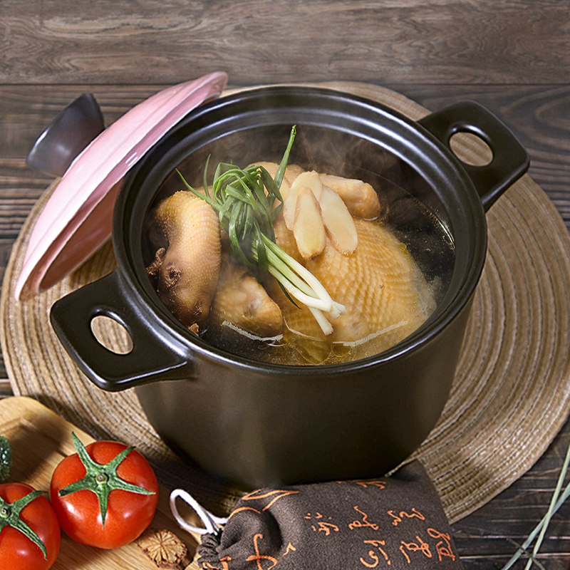 恒杉陶瓷砂锅煲鸡汤锅炖锅家用明火耐高温燃气煤气灶专用吨煲沙锅