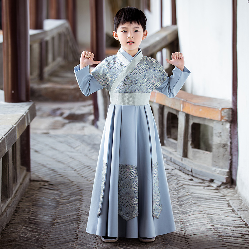 儿童汉服男童少爷唐装古装国学古风侠客冬新款小男孩学生演出服