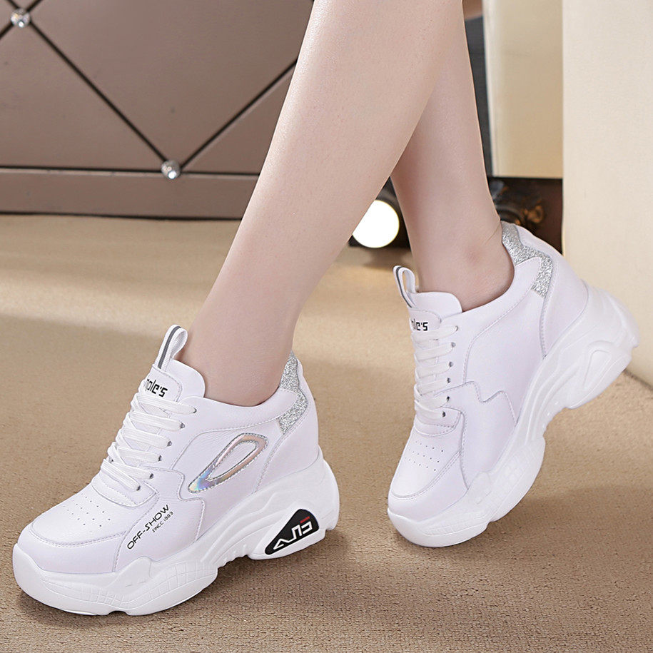 内增高小百姓鞋女2021夏秋新款百搭休闲运动鞋厚底网红透气老爹鞋