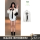 韩版男友风宽松领带白衬衫女2024新款时尚polo领单排扣长袖衬衣潮