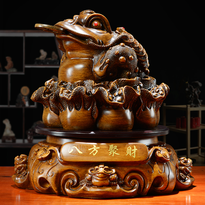 金蟾招财摆件聚财旺财金蝉招财进宝蟾蜍收银台装饰品店铺开业礼品