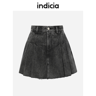 indicia冰丝薄款牛仔短裤2023夏季商场同款标记女装5B305DK164