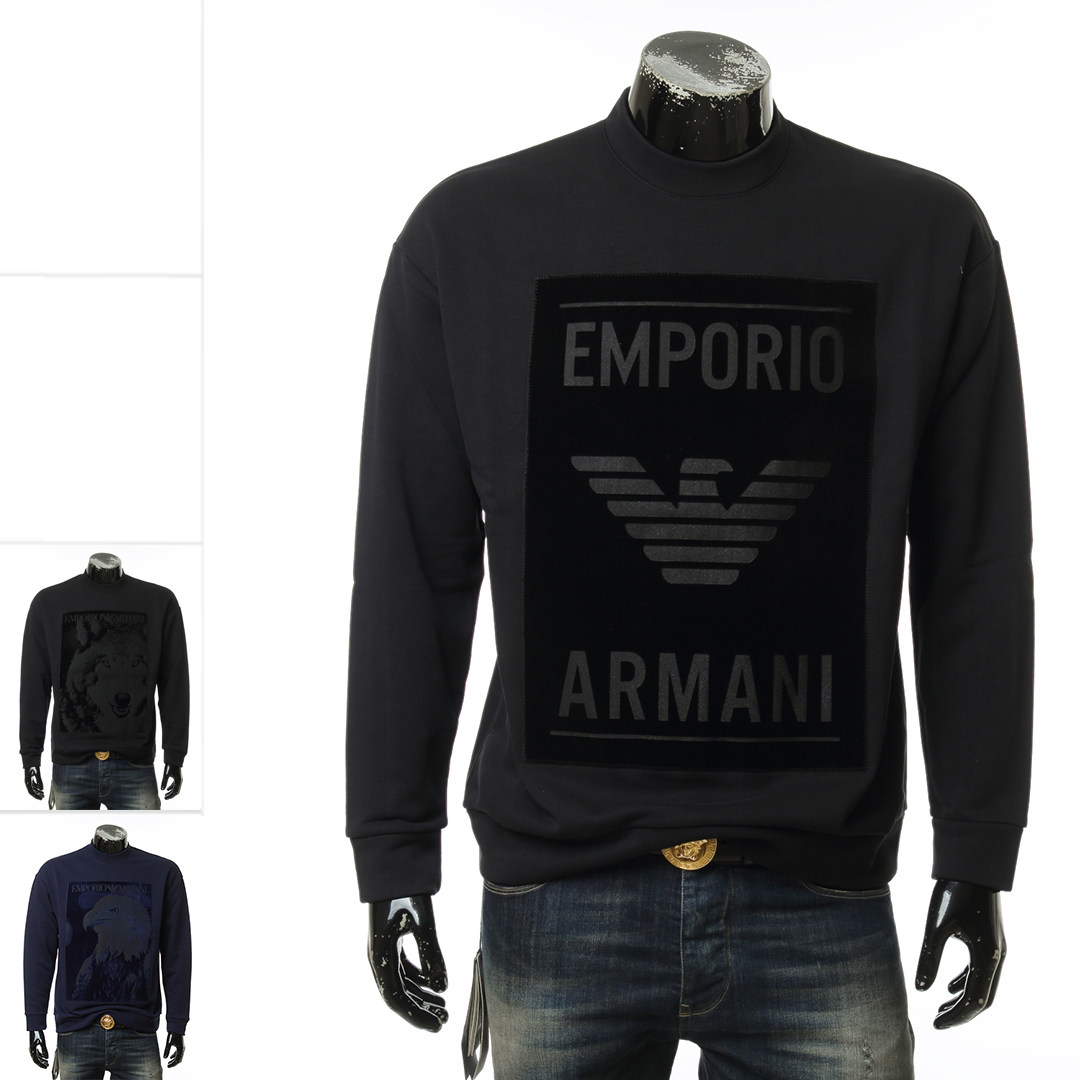 armani/阿玛尼ea 鹰标男士套头卫衣圆领休闲上衣 6g1mf7 1j36z