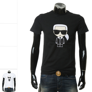karl lagerfeld卡尔拉格斐 刺绣老佛爷男士短袖t恤755060 511250