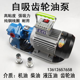 WCB-30/50/75齿轮油泵高粘度液压油机油柴油抽油泵电动自吸泵220V