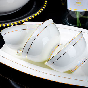 景德镇陶瓷餐具碗2023新款碗家用碗碟套装家用盘子菜盘吃饭碗面碗