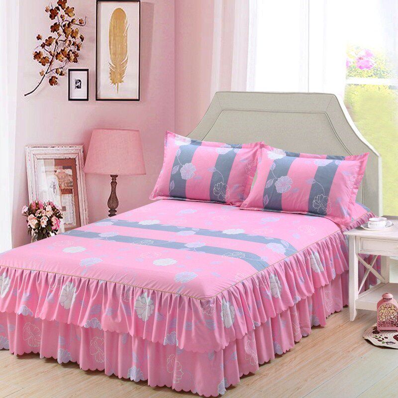 欧式加厚床罩布艺罩一米八一米八保护套布艺罩一米八床裙