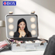 OBOX手提便携带灯带镜子化妆箱专业跟妆师16寸纹绣美甲彩妆收纳箱