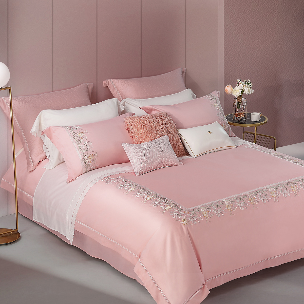 水星家纺官网旗舰店官方正品60s长绒棉四件套全棉抗菌套件床单被