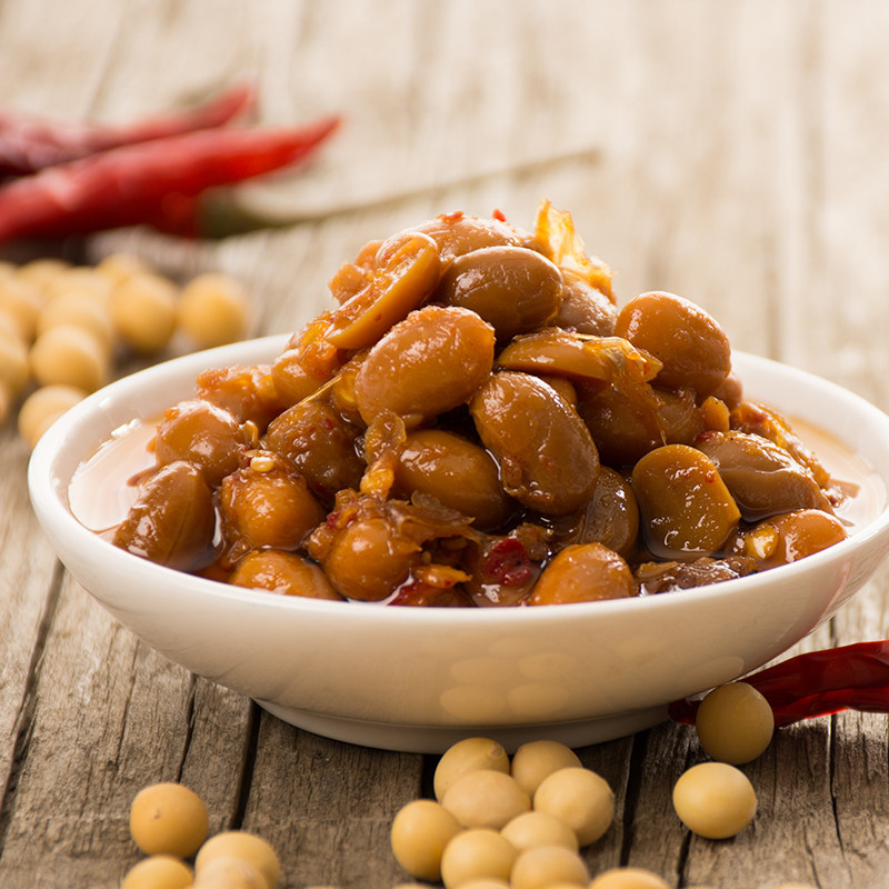 腊八豆湖南特产香辣农家开胃下饭菜酱豆宅里香鲜香焗八豆150g包邮