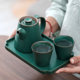 简易中式二人茶具一壶两杯陶瓷功夫茶具家用干泡茶盘客厅酒店定制