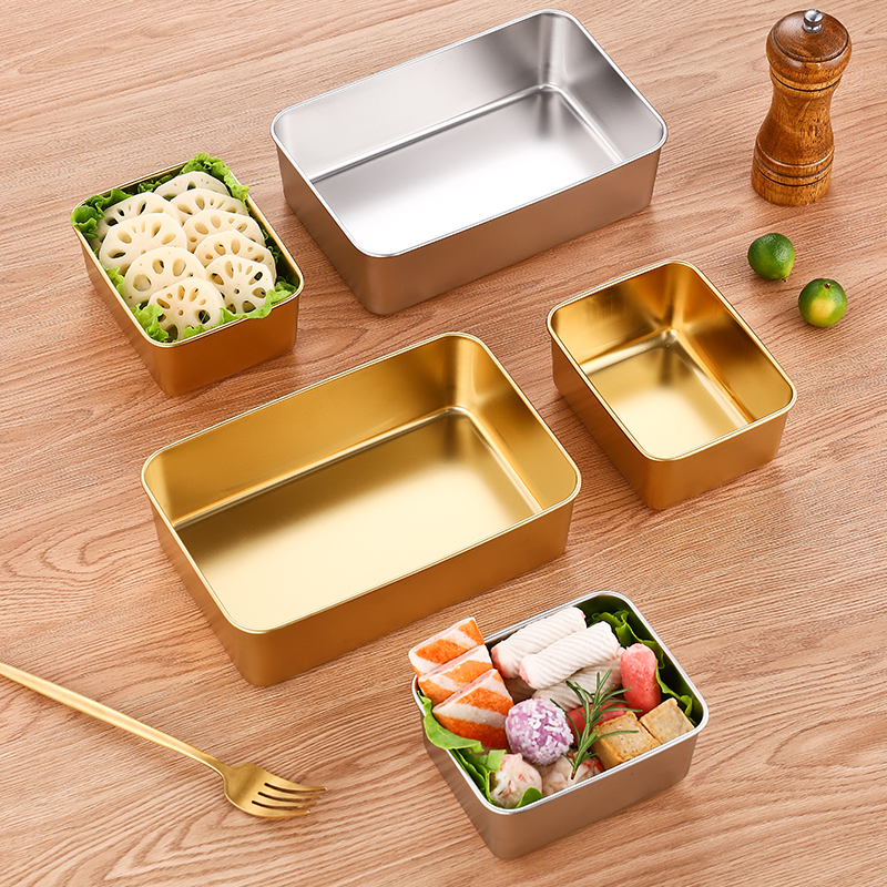 304不锈钢备菜盘商用金色火锅串串店专用配菜盘厨房食物收纳盘子