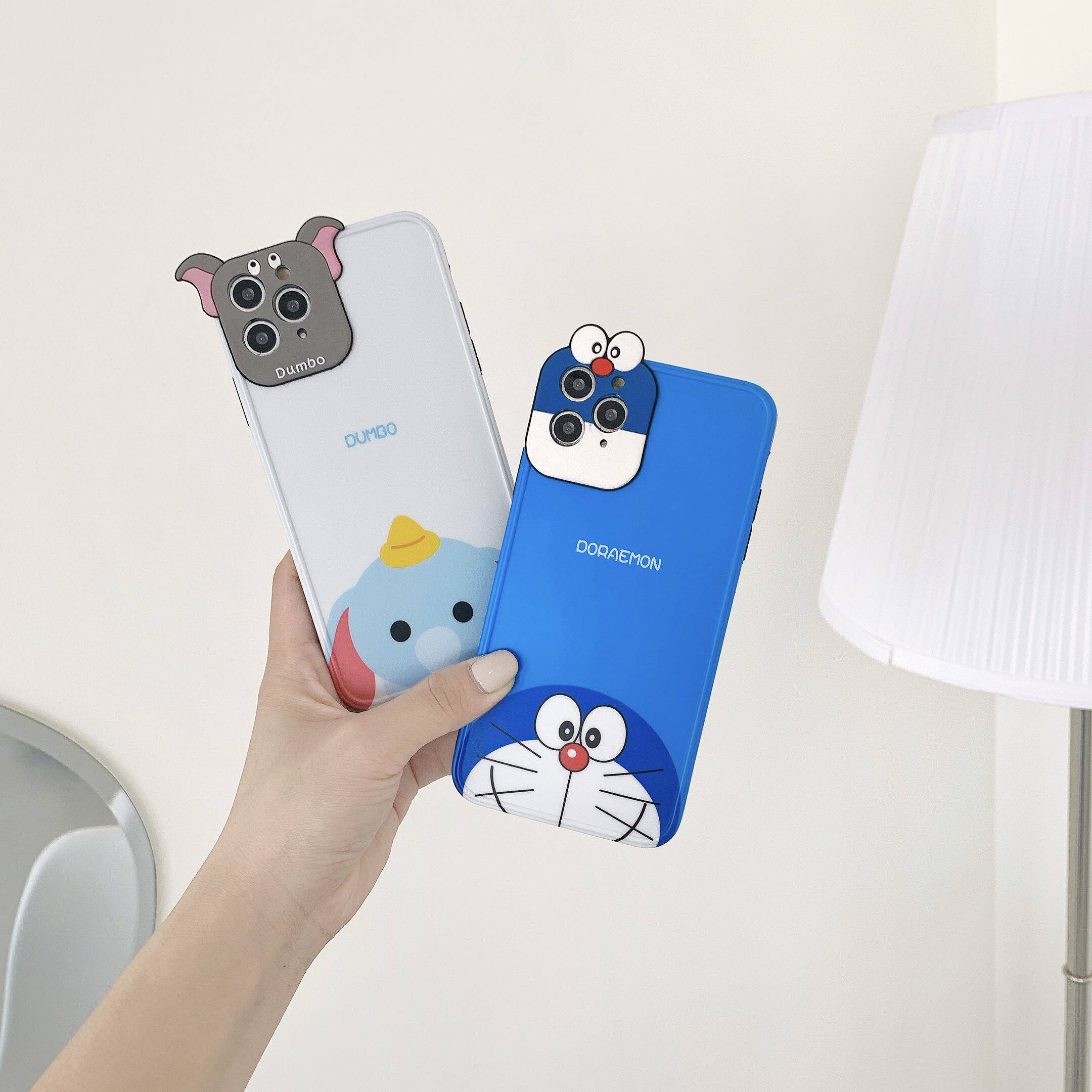 可爱叮当猫iphone12手机壳苹果11卡通8p全包x镜头7plus硅胶xr女款mini