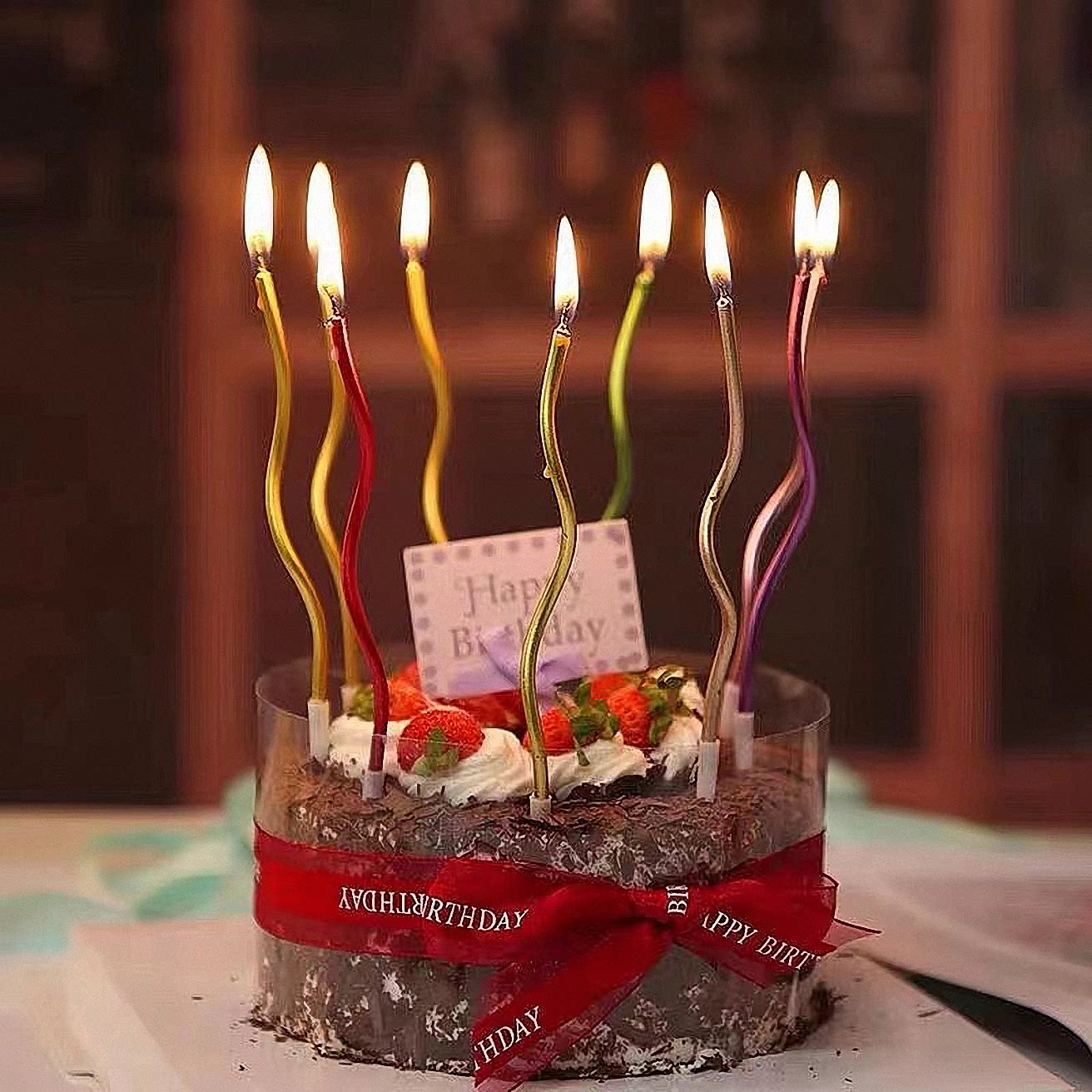 弯曲蜡烛生日蛋糕装饰螺纹镀金多彩金色银色麻花网红甜品装扮插件