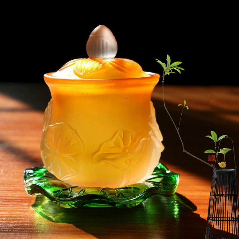 琉璃供水杯供佛杯小中大号家用观音净水杯佛前供水圣水杯佛堂可用