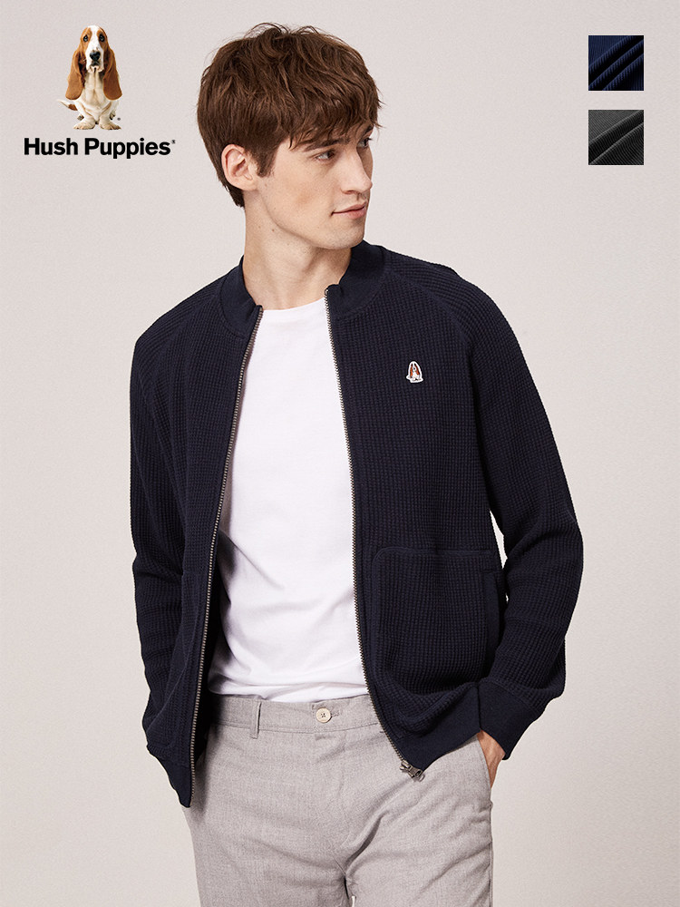 hush puppies暇步士2019秋季新款男装纯棉针织毛衣开衫|pc-295