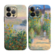 莫奈花园艺术油画向日葵适用iPhone15Promax菲林手机壳苹果14欧美复古风13mini高级感12/11硬壳