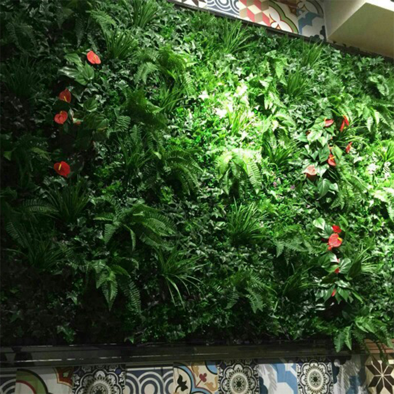 微风细语 仿真植物墙草坪红掌草皮成品1*1米抗紫外线绿植墙面装饰