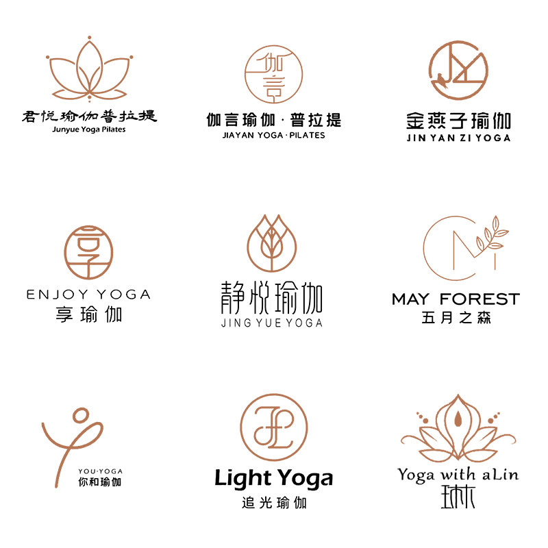 瑜伽原创品牌艺术定制门头标志培训舞蹈设计美业商标lg普拉提logo