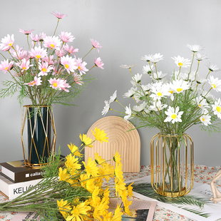 洋甘菊仿真花餐桌摆花小雏菊假花插花客厅装饰摆件塑料花摄影道具